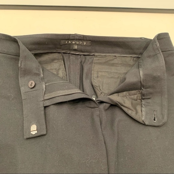 Theory Dress Pants Adult Size 4 Black Cotton Lycra Made In USA Women - Picture 6 of 10